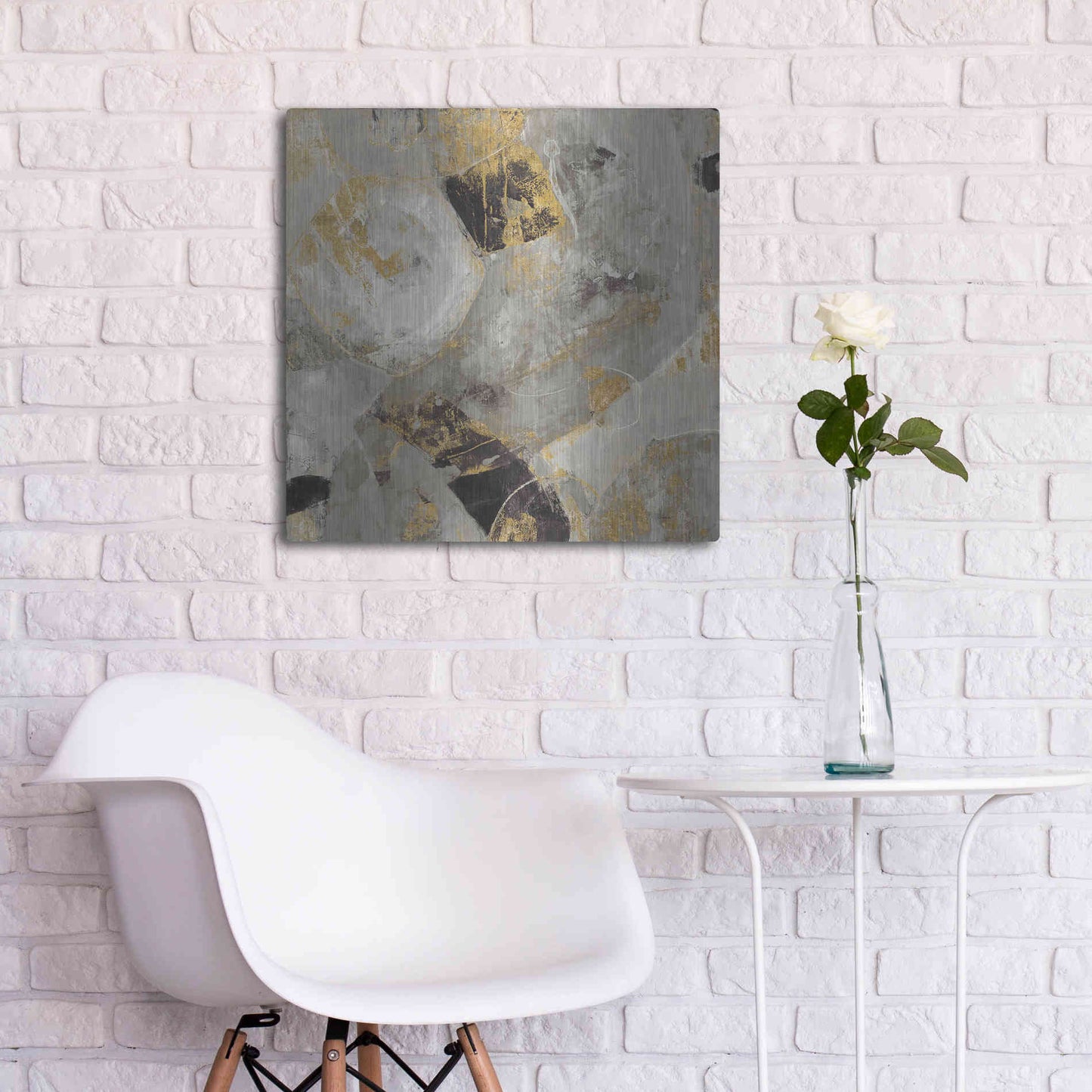 Luxe Metal Art 'Painted Desert Neutral' by Albena Hristova, Metal Wall Art,24x24