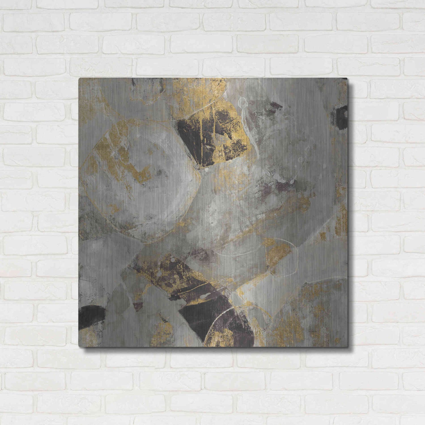 Luxe Metal Art 'Painted Desert Neutral' by Albena Hristova, Metal Wall Art,36x36