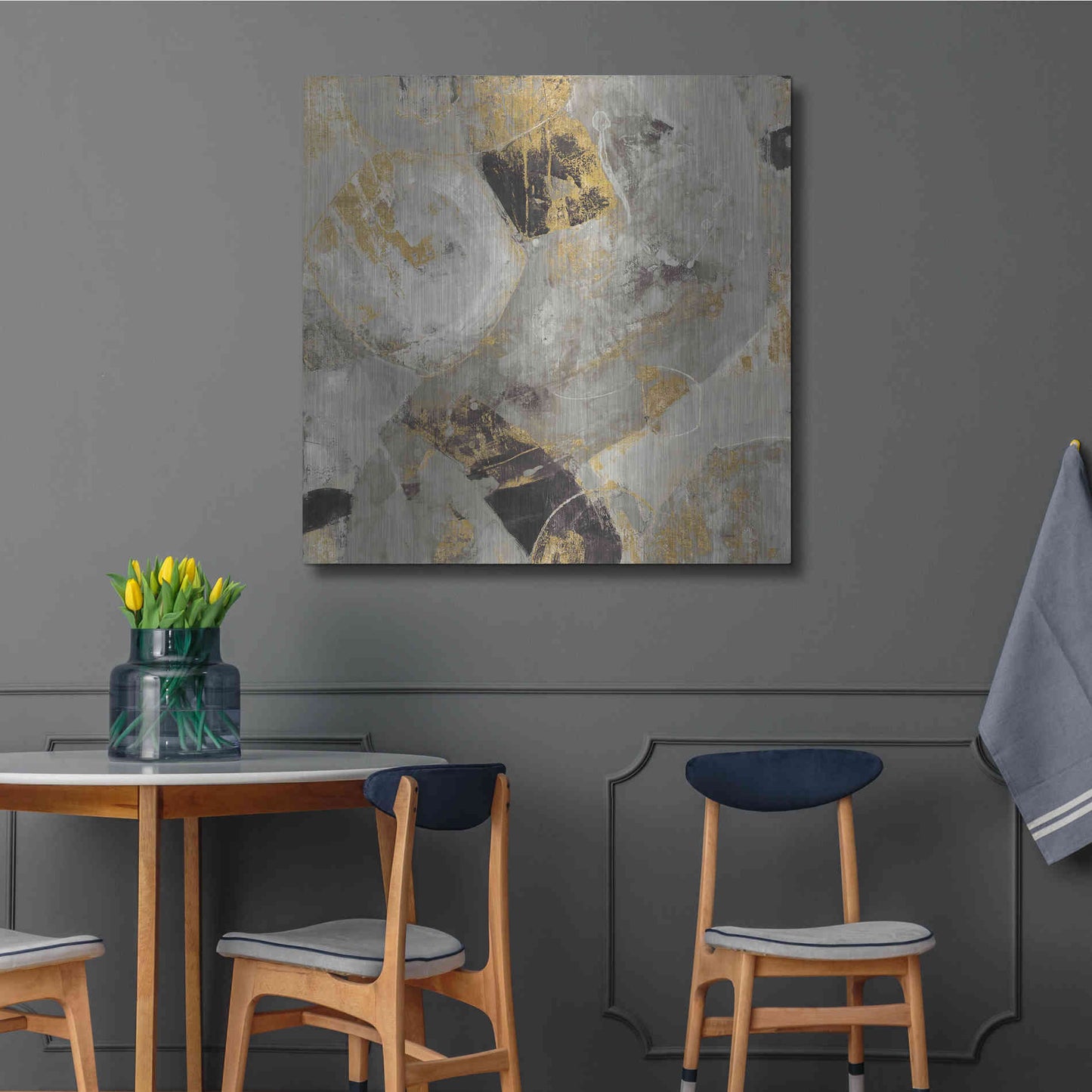 Luxe Metal Art 'Painted Desert Neutral' by Albena Hristova, Metal Wall Art,36x36