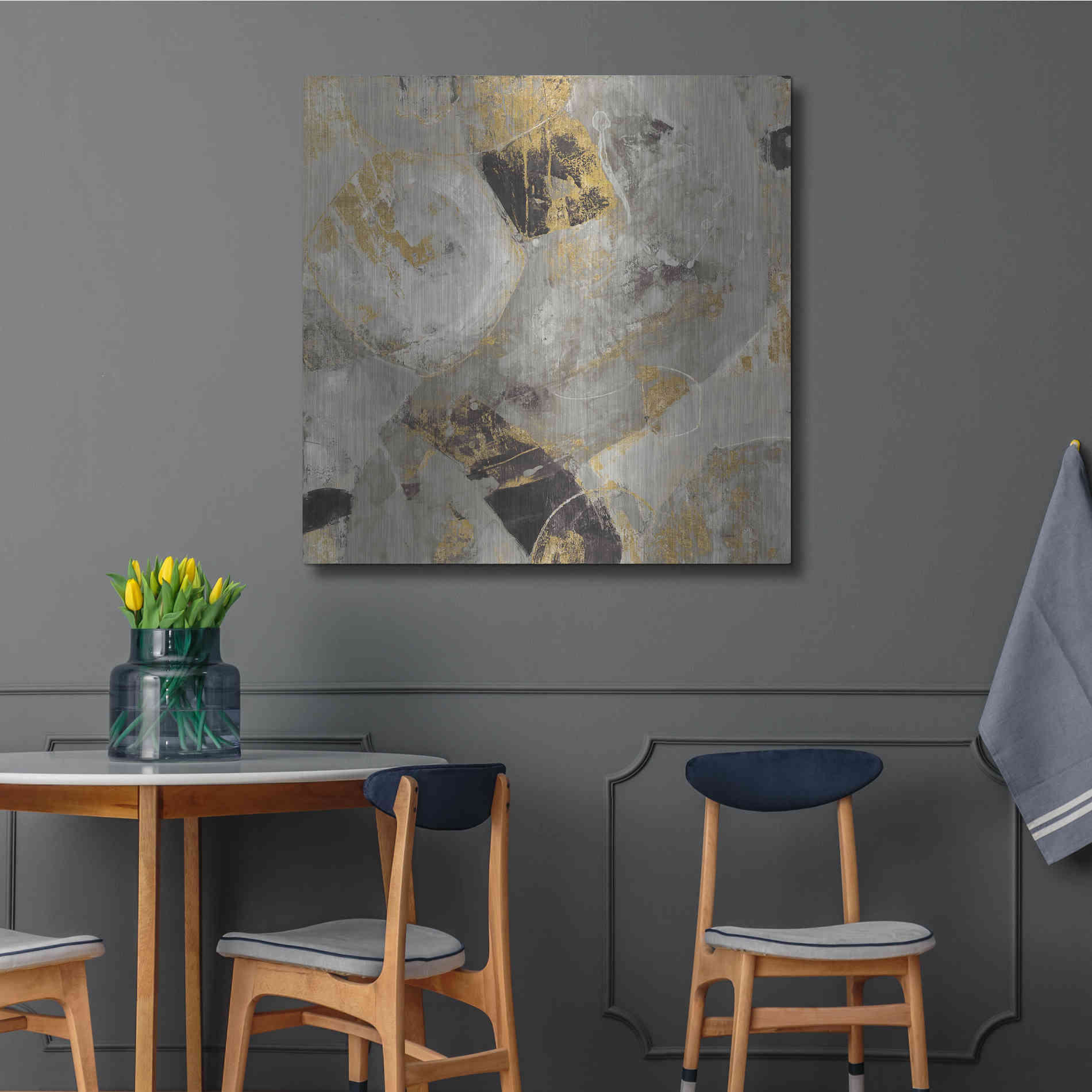Luxe Metal Art 'Painted Desert Neutral' by Albena Hristova, Metal Wall Art,36x36