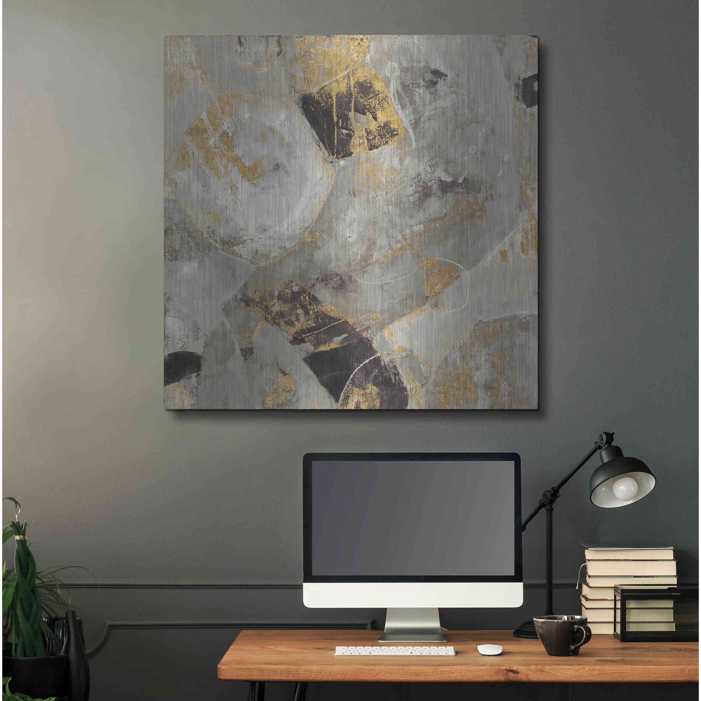 Luxe Metal Art 'Painted Desert Neutral' by Albena Hristova, Metal Wall Art,36x36