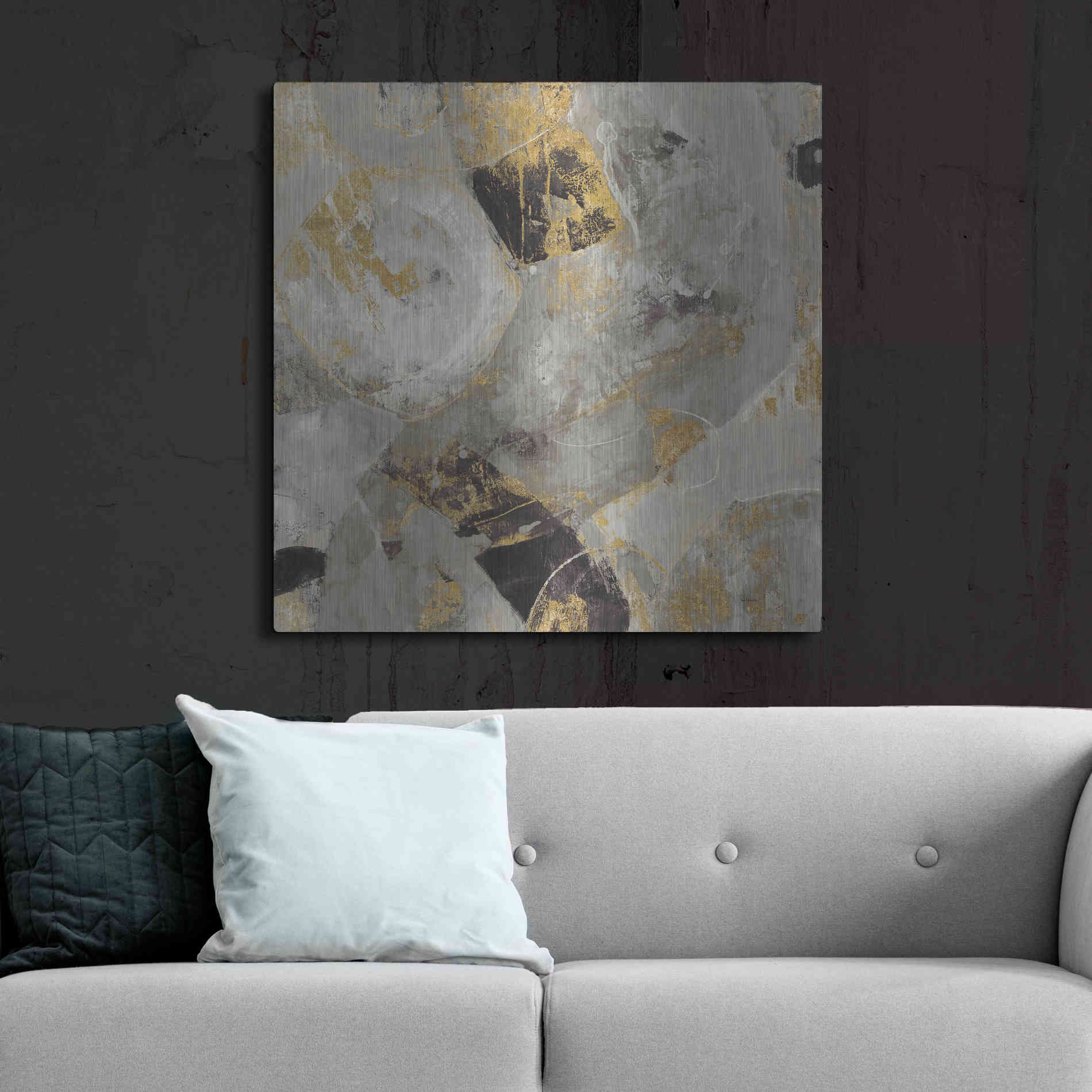 Luxe Metal Art 'Painted Desert Neutral' by Albena Hristova, Metal Wall Art,36x36