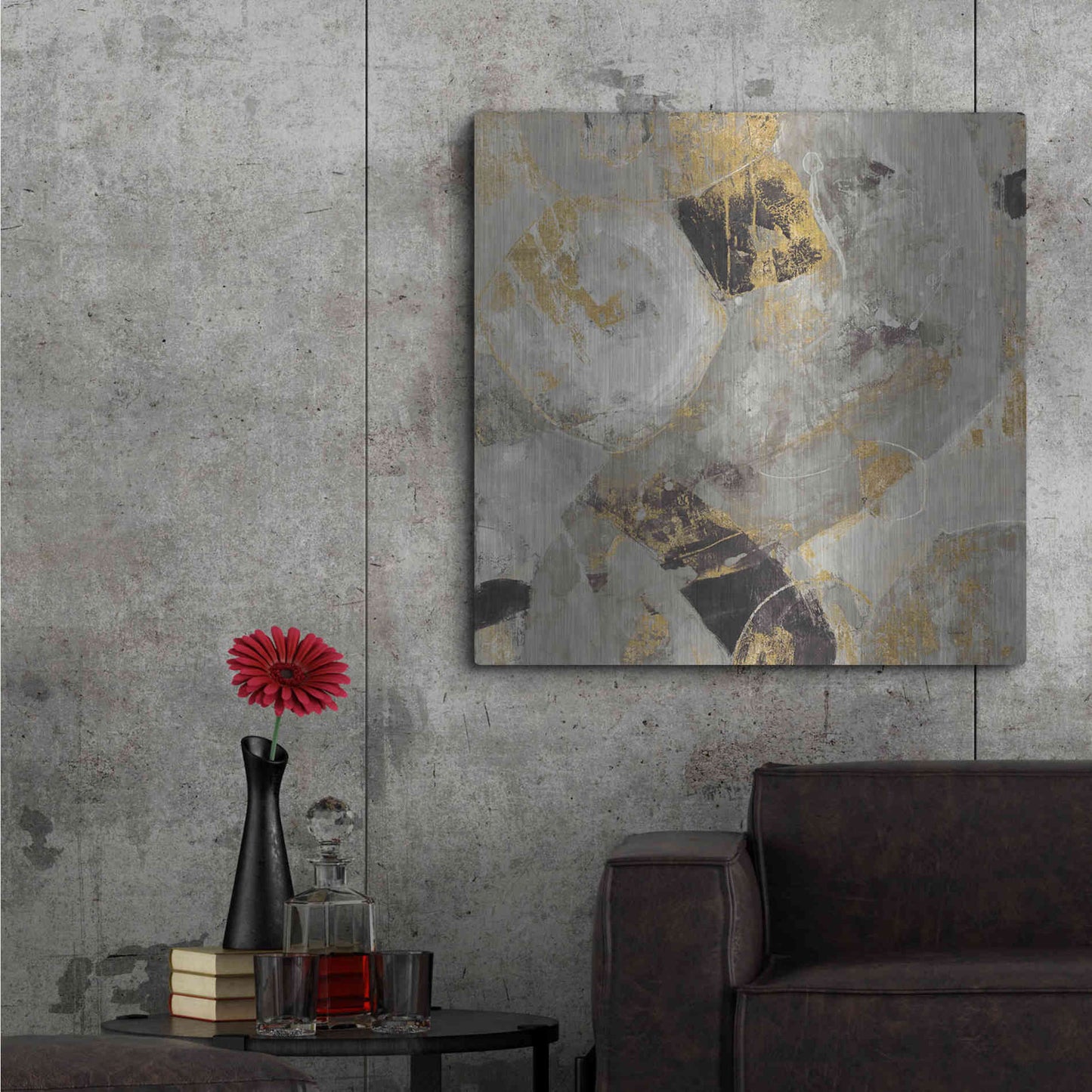 Luxe Metal Art 'Painted Desert Neutral' by Albena Hristova, Metal Wall Art,36x36