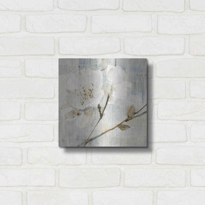 Luxe Metal Art 'Elegance I Greige' by Albena Hristova, Metal Wall Art,12x12