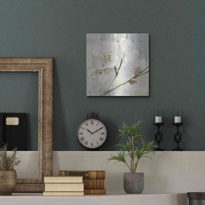 Luxe Metal Art 'Elegance I Greige' by Albena Hristova, Metal Wall Art,12x12
