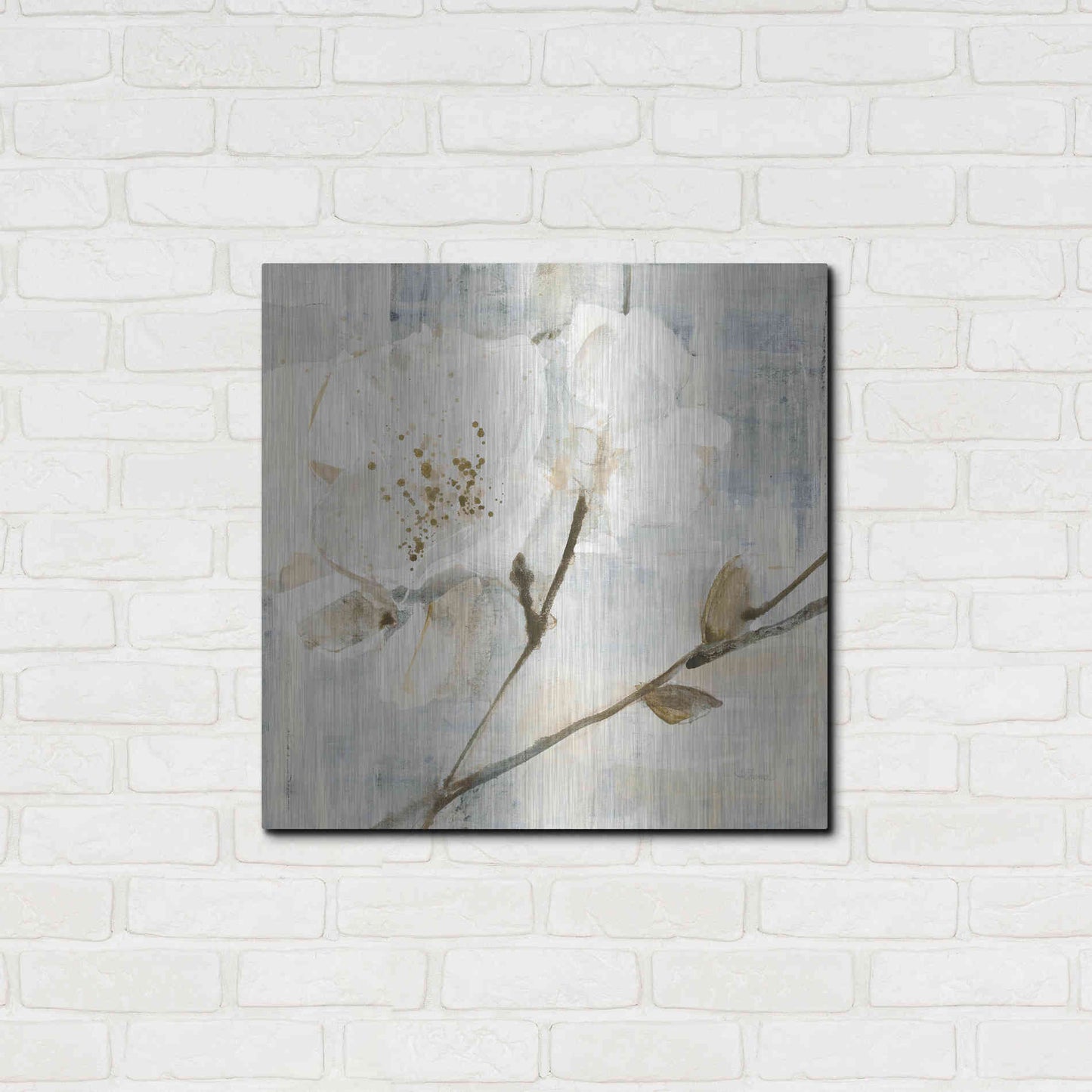 Luxe Metal Art 'Elegance I Greige' by Albena Hristova, Metal Wall Art,24x24