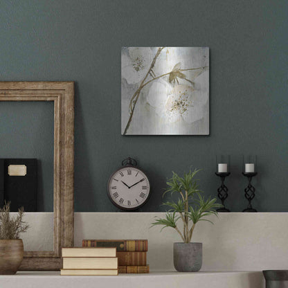 Luxe Metal Art 'Elegance II Greige' by Albena Hristova, Metal Wall Art,12x12