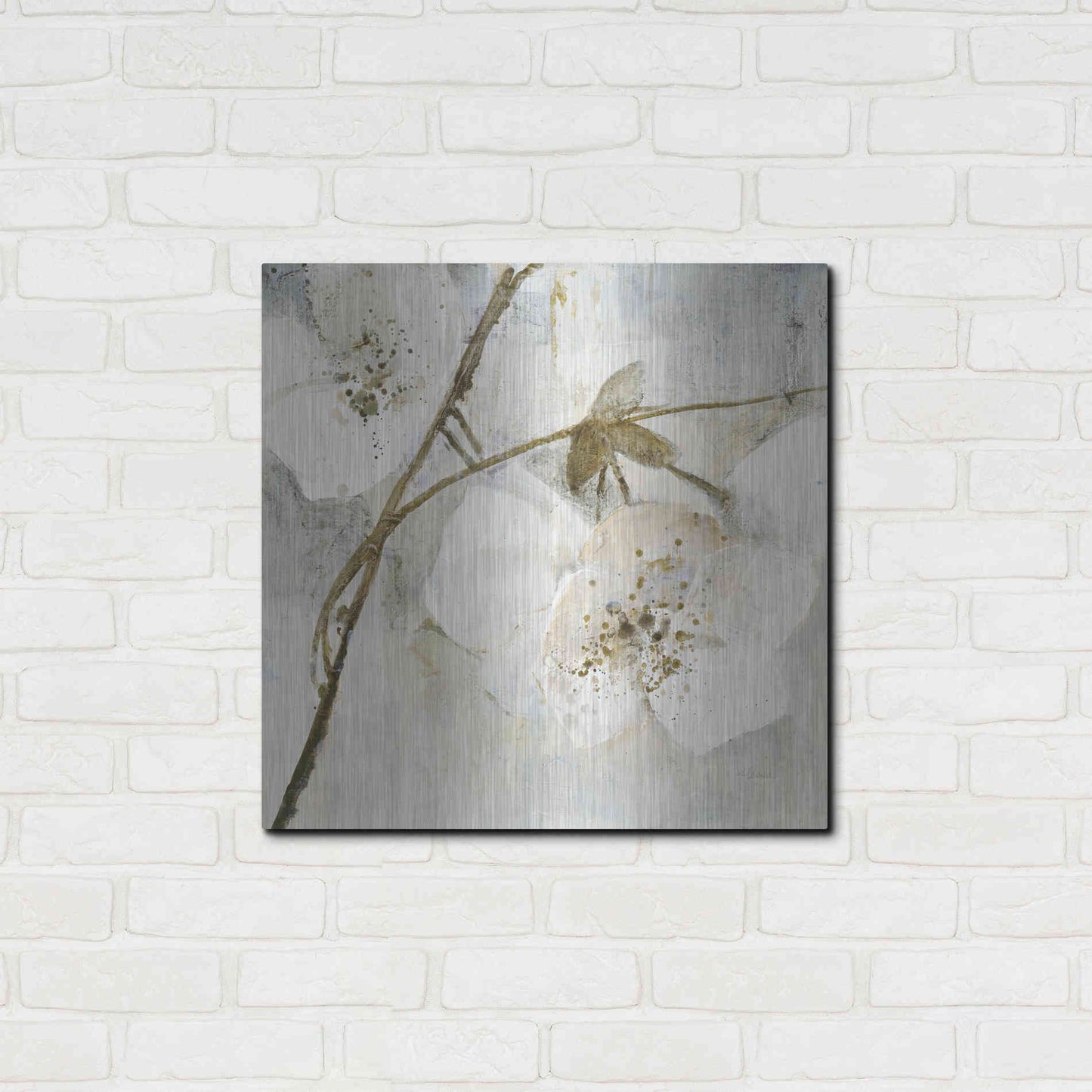 Luxe Metal Art 'Elegance II Greige' by Albena Hristova, Metal Wall Art,24x24
