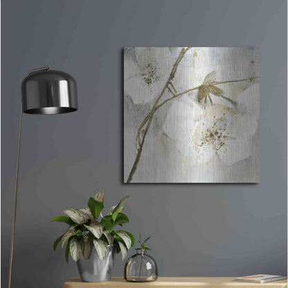 Luxe Metal Art 'Elegance II Greige' by Albena Hristova, Metal Wall Art,24x24