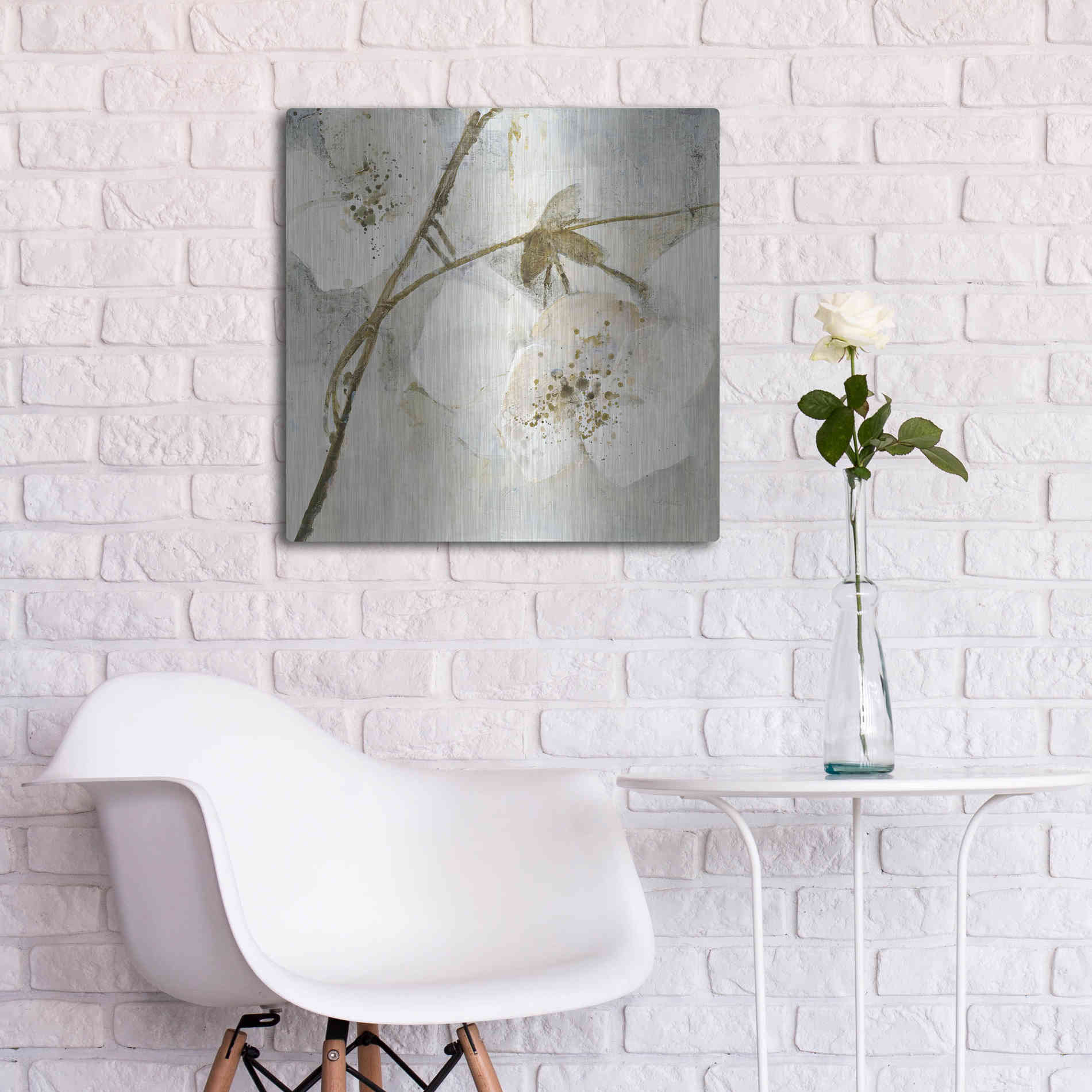 Luxe Metal Art 'Elegance II Greige' by Albena Hristova, Metal Wall Art,24x24