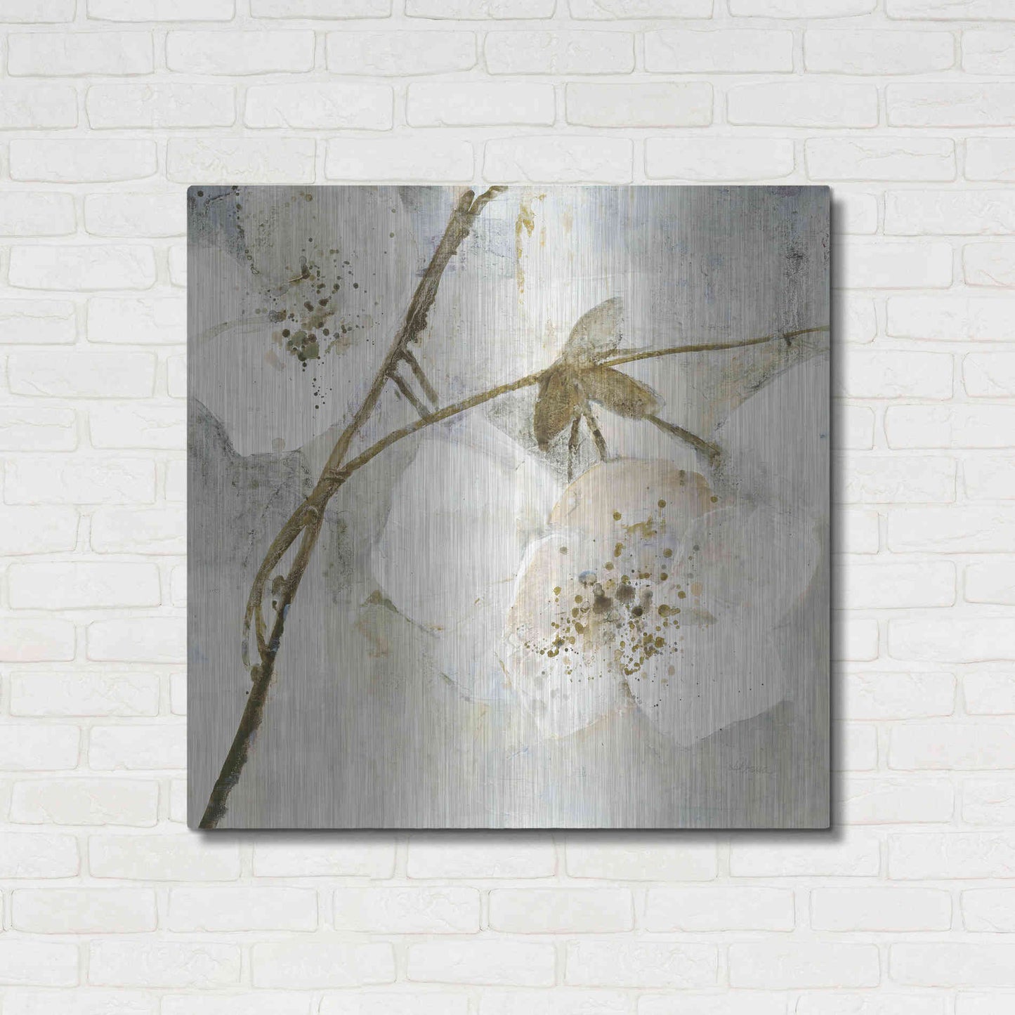 Luxe Metal Art 'Elegance II Greige' by Albena Hristova, Metal Wall Art,36x36