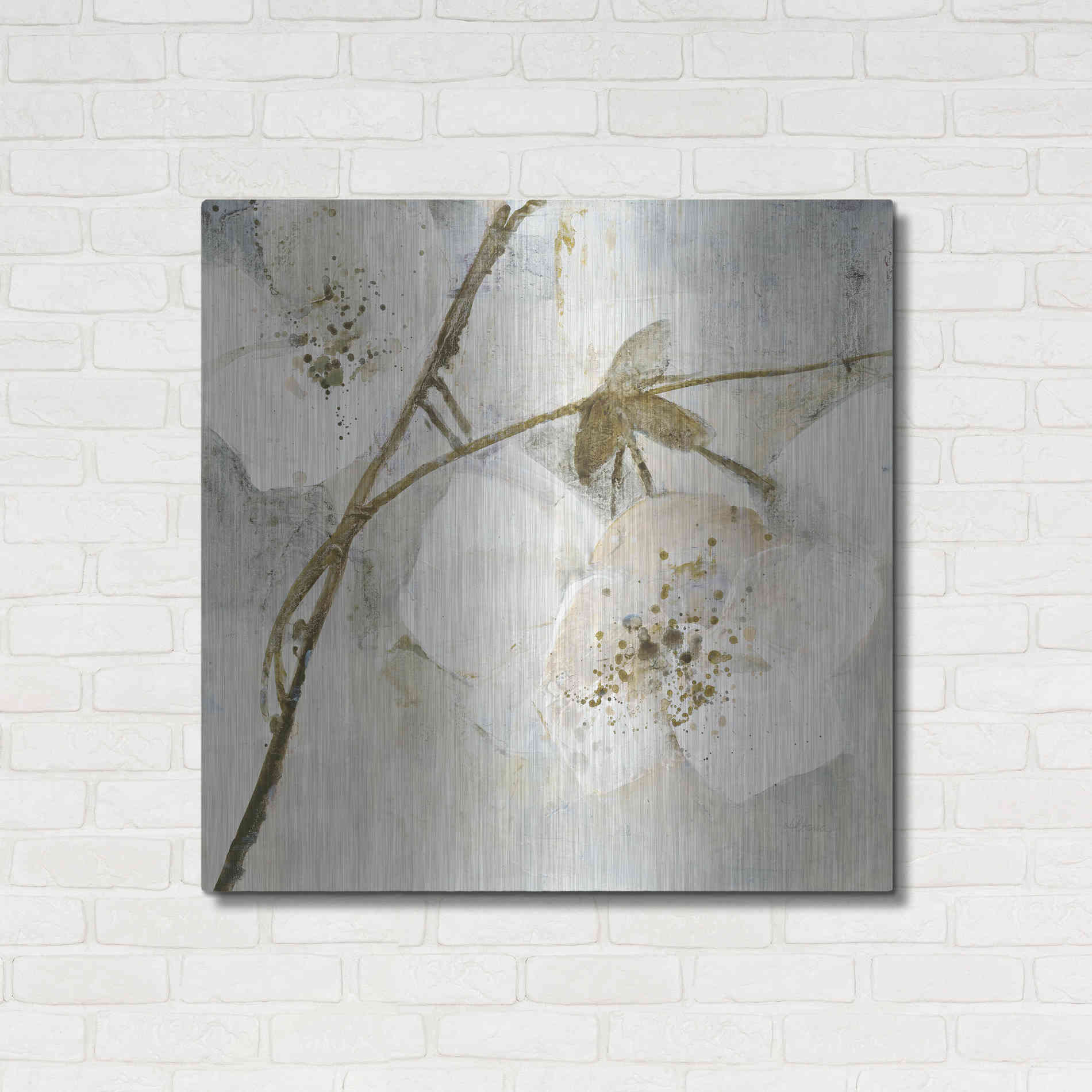 Luxe Metal Art 'Elegance II Greige' by Albena Hristova, Metal Wall Art,36x36