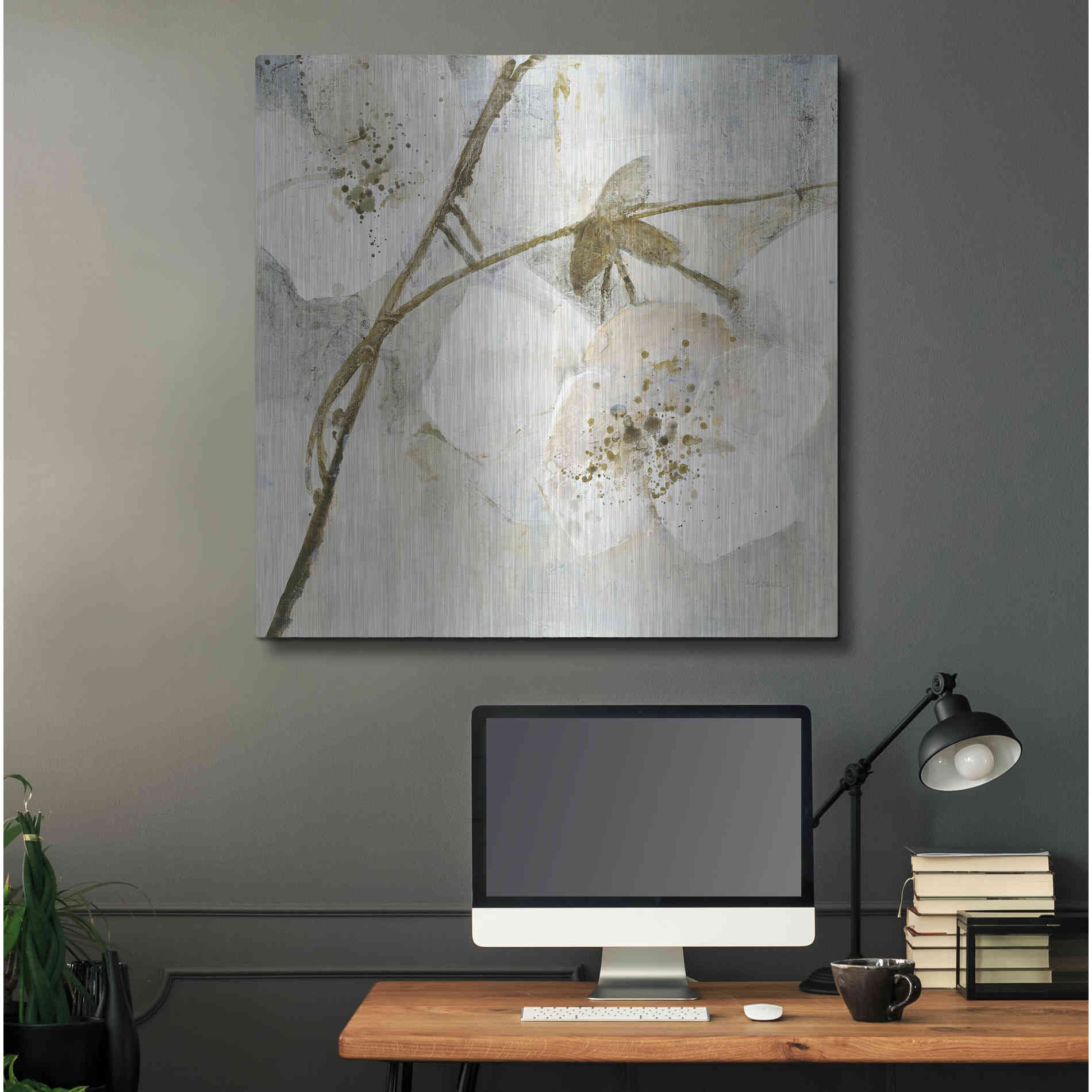 Luxe Metal Art 'Elegance II Greige' by Albena Hristova, Metal Wall Art,36x36
