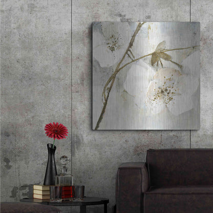Luxe Metal Art 'Elegance II Greige' by Albena Hristova, Metal Wall Art,36x36