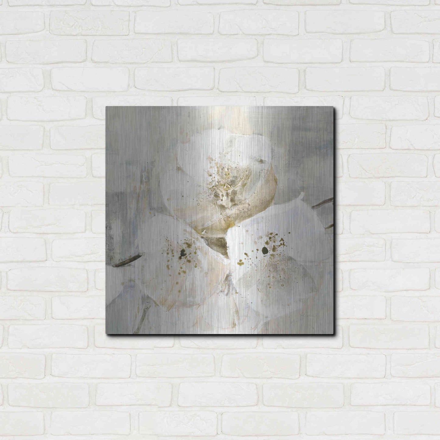 Luxe Metal Art 'Elegance III Greige' by Albena Hristova, Metal Wall Art,24x24