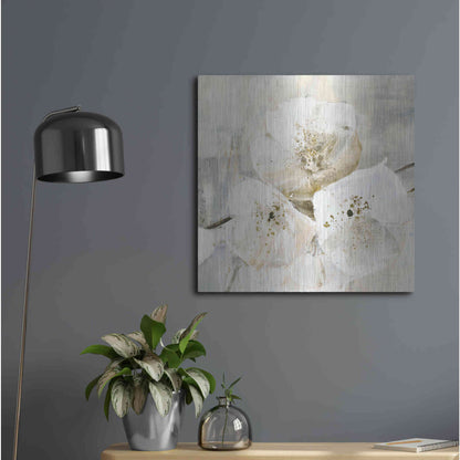 Luxe Metal Art 'Elegance III Greige' by Albena Hristova, Metal Wall Art,24x24