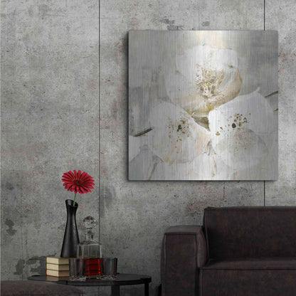 Luxe Metal Art 'Elegance III Greige' by Albena Hristova, Metal Wall Art,36x36