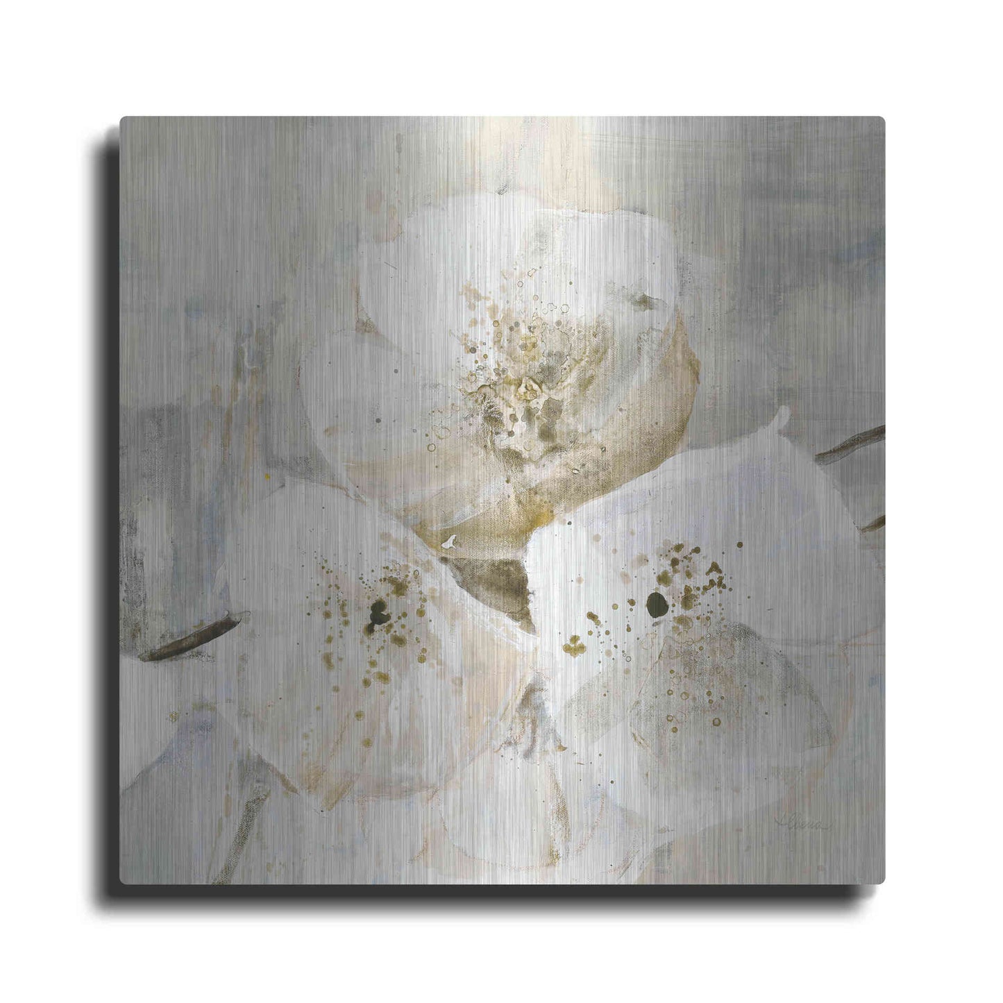 Luxe Metal Art 'Elegance III Greige' by Albena Hristova, Metal Wall Art