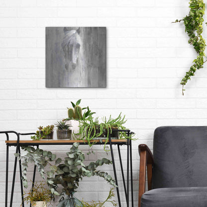 Luxe Metal Art 'Shadow Gray' by Albena Hristova, Metal Wall Art,12x12