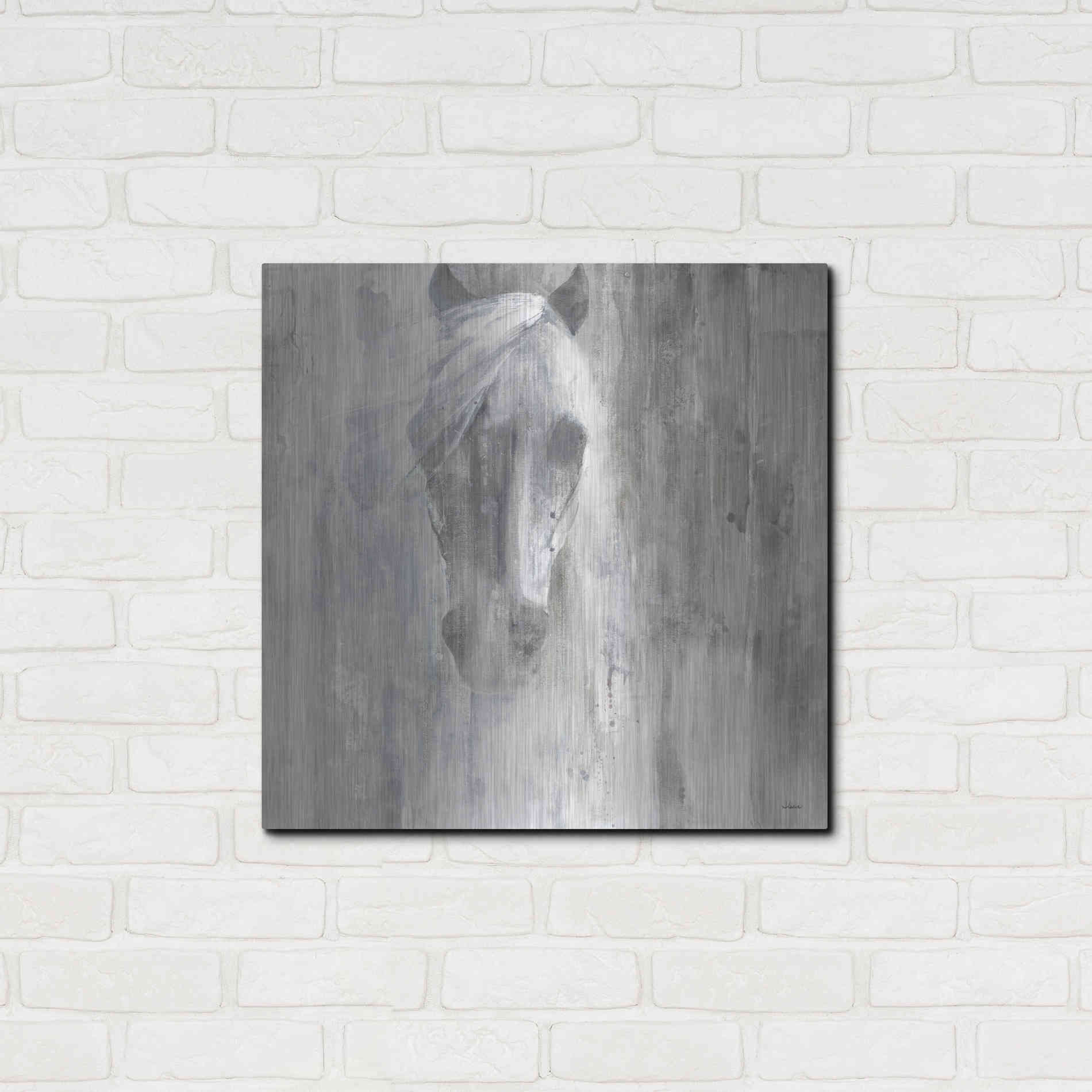 Luxe Metal Art 'Shadow Gray' by Albena Hristova, Metal Wall Art,24x24