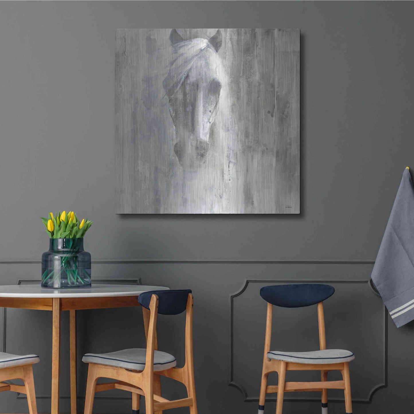 Luxe Metal Art 'Shadow Gray' by Albena Hristova, Metal Wall Art,36x36