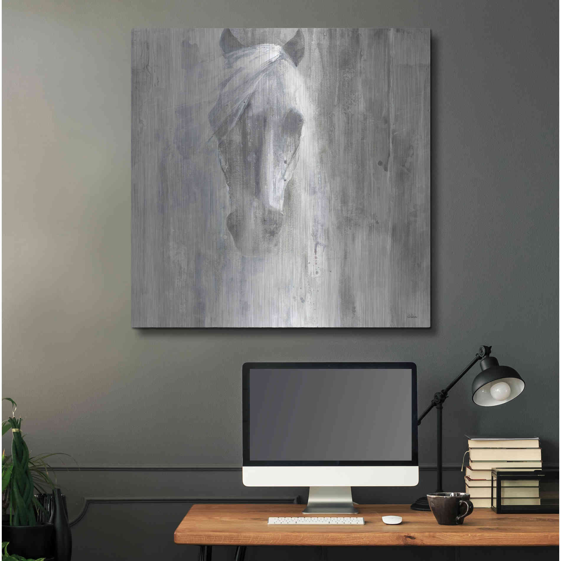 Luxe Metal Art 'Shadow Gray' by Albena Hristova, Metal Wall Art,36x36