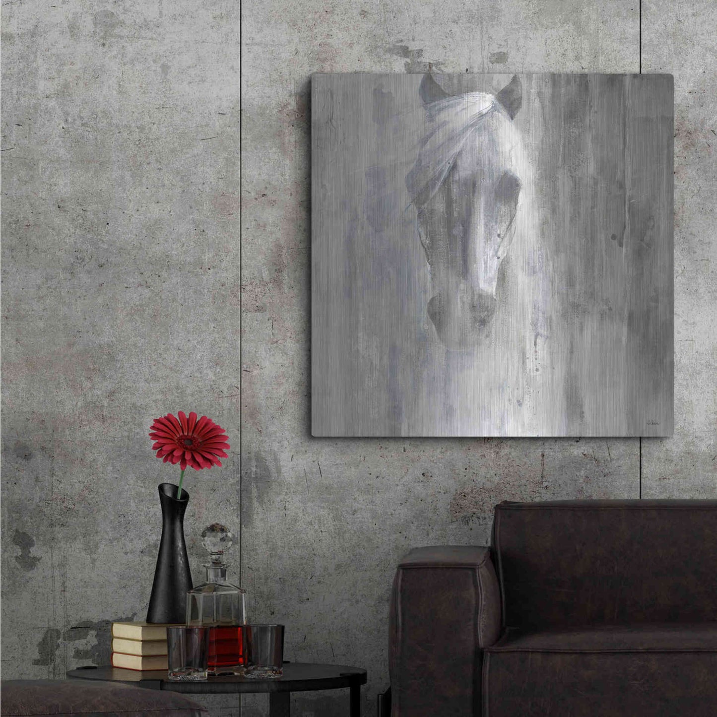 Luxe Metal Art 'Shadow Gray' by Albena Hristova, Metal Wall Art,36x36