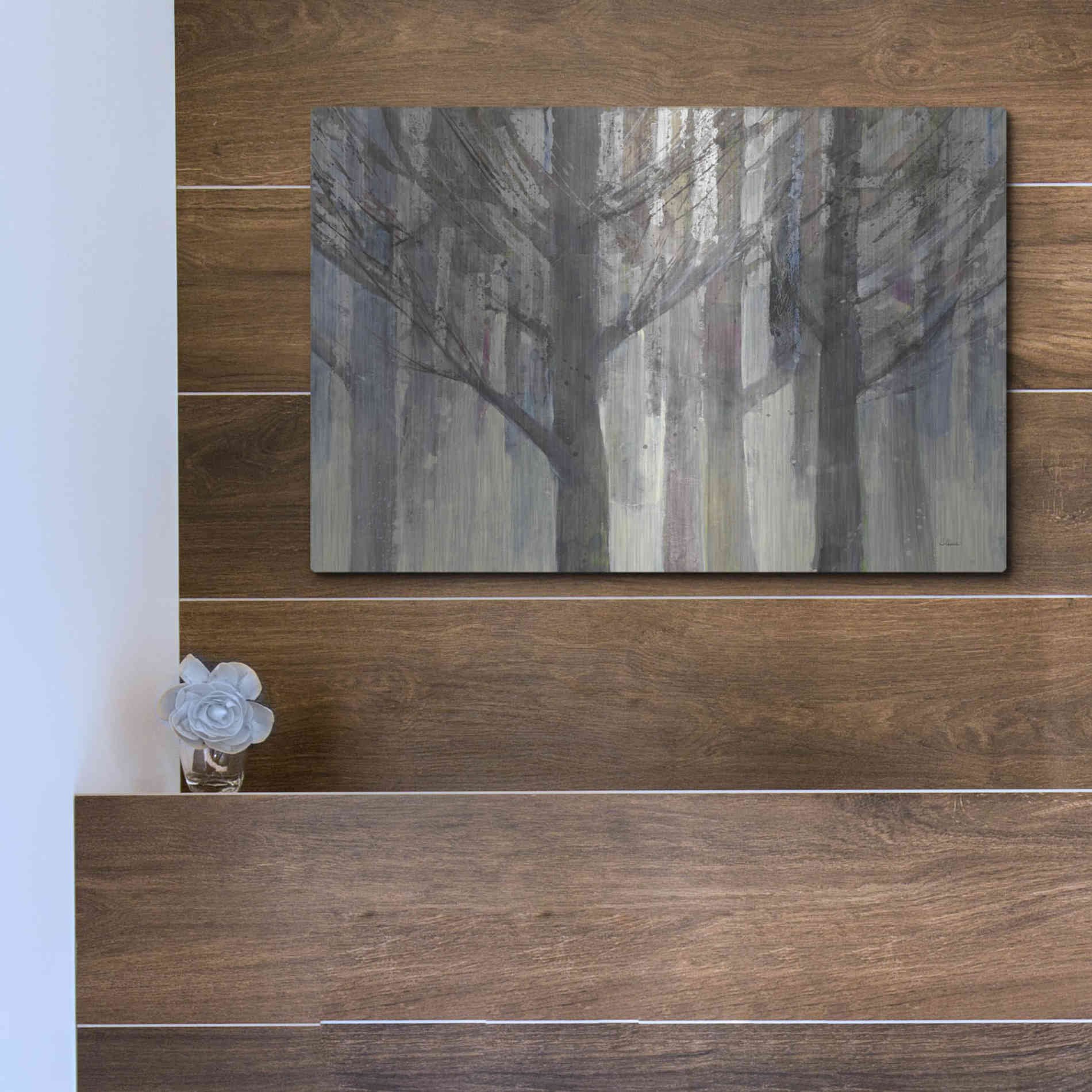 Luxe Metal Art 'Forest Light' by Albena Hristova, Metal Wall Art,16x12