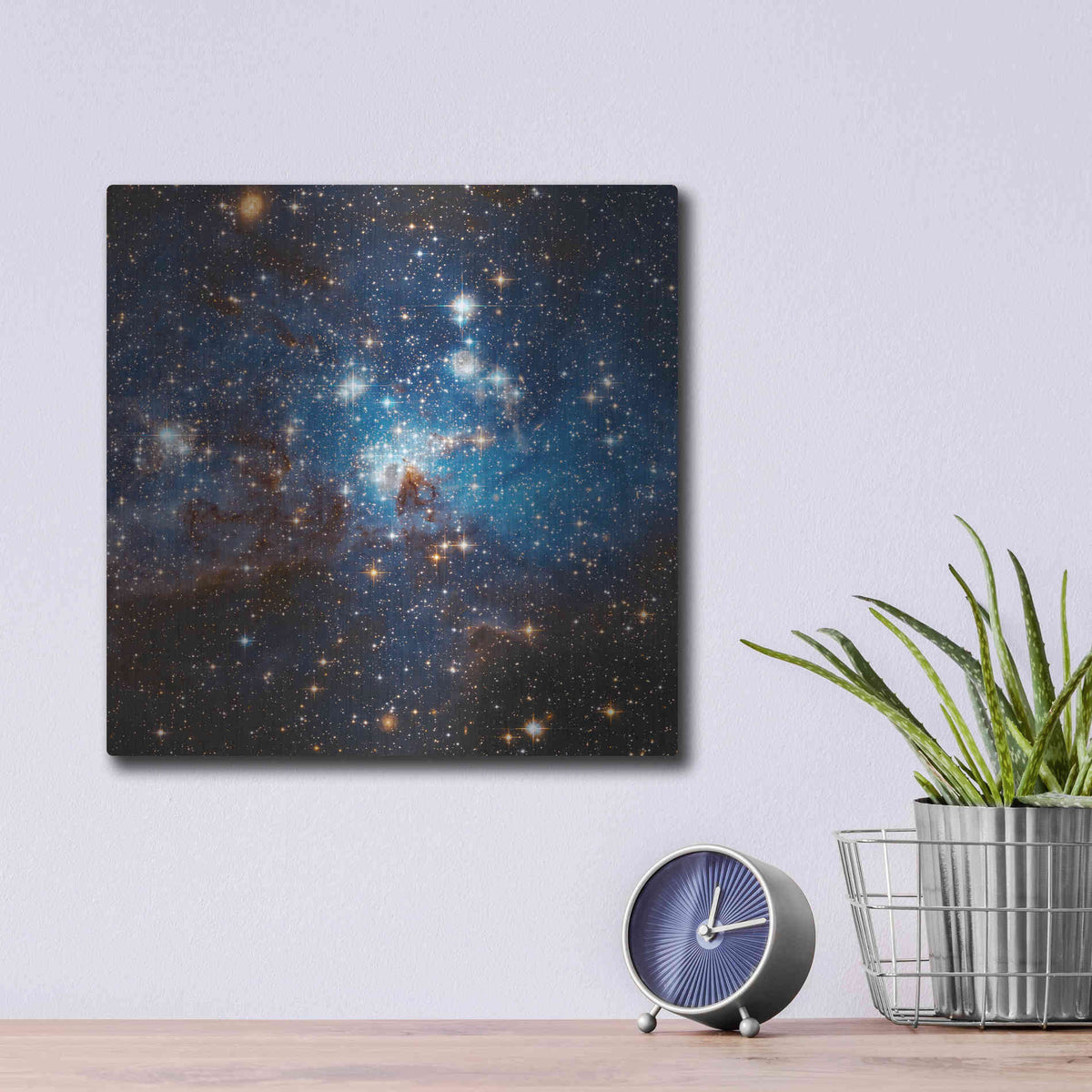 Luxe Metal Art 'LH 95 Star Cluster' Hubble Space Telescope, Metal Wall Art,12x12