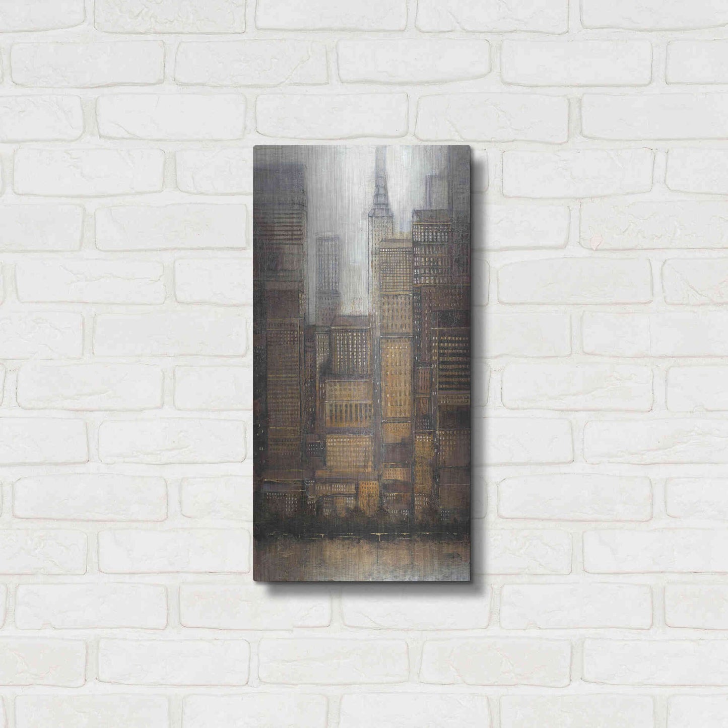 Luxe Metal Art 'Uptown City I' by Tim O'Toole, Metal Wall Art,12x24