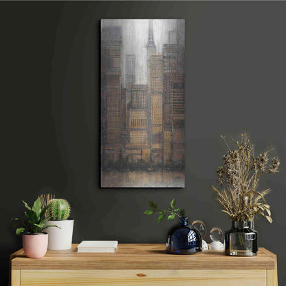 Luxe Metal Art 'Uptown City I' by Tim O'Toole, Metal Wall Art,12x24