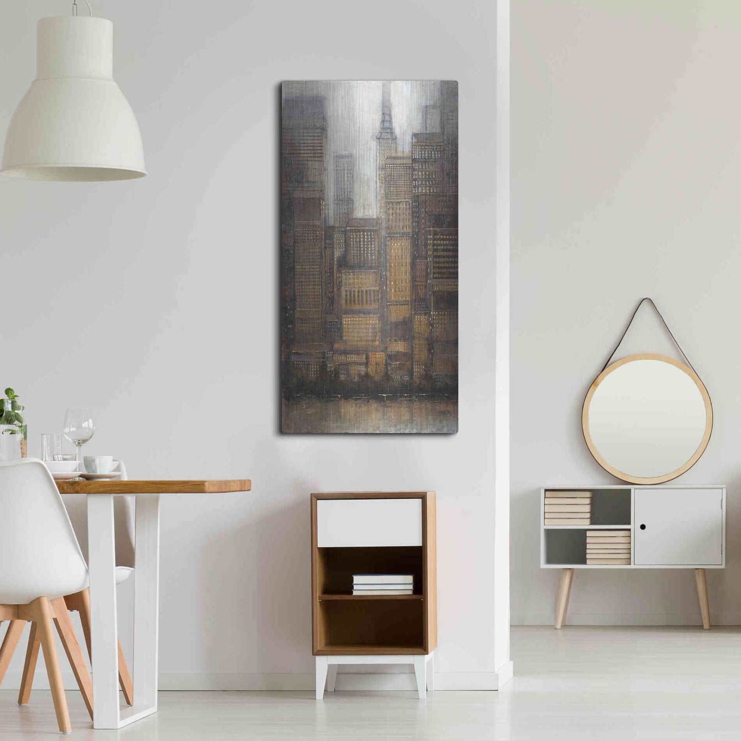 Luxe Metal Art 'Uptown City I' by Tim O'Toole, Metal Wall Art,24x48