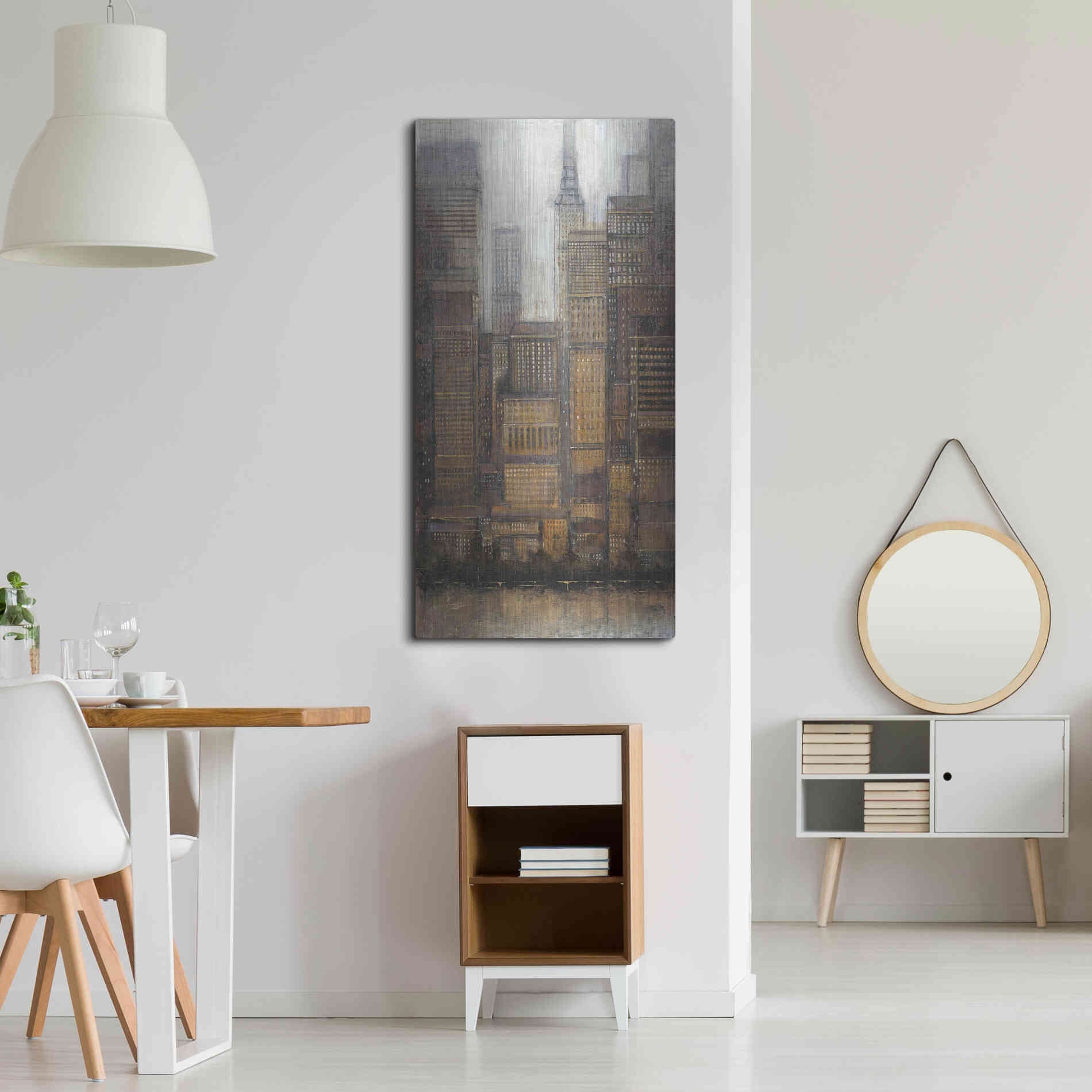 Luxe Metal Art 'Uptown City I' by Tim O'Toole, Metal Wall Art,24x48