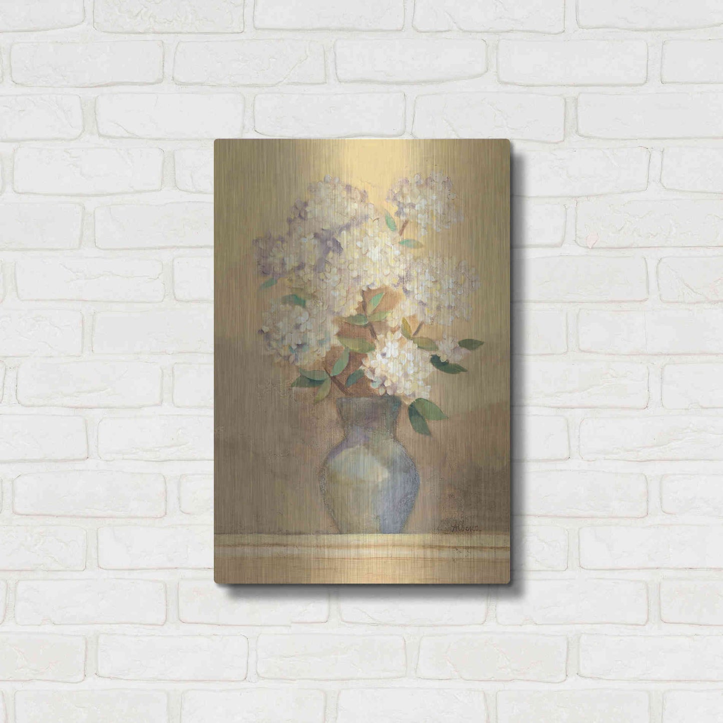 Luxe Metal Art 'Summer Hydrangea II Crop' by Albena Hristova, Metal Wall Art,16x24