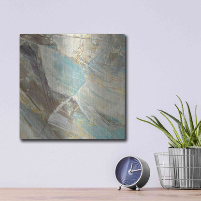 Luxe Metal Art 'Blue Water I' by Albena Hristova, Metal Wall Art,12x12