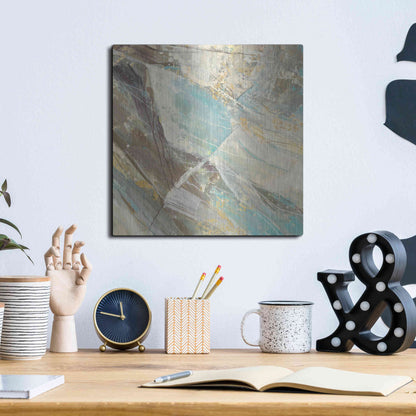 Luxe Metal Art 'Blue Water I' by Albena Hristova, Metal Wall Art,12x12