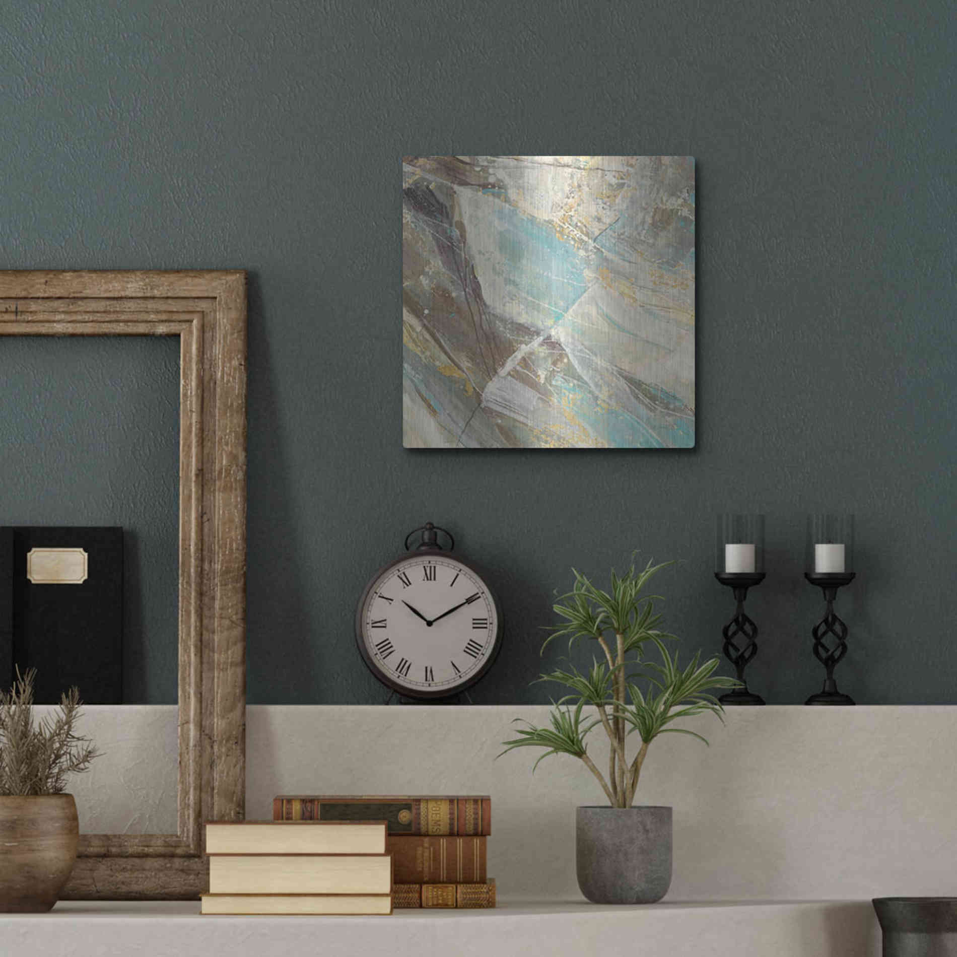 Luxe Metal Art 'Blue Water I' by Albena Hristova, Metal Wall Art,12x12