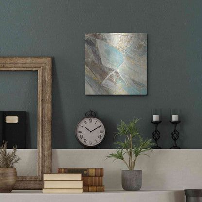 Luxe Metal Art 'Blue Water I' by Albena Hristova, Metal Wall Art,12x12