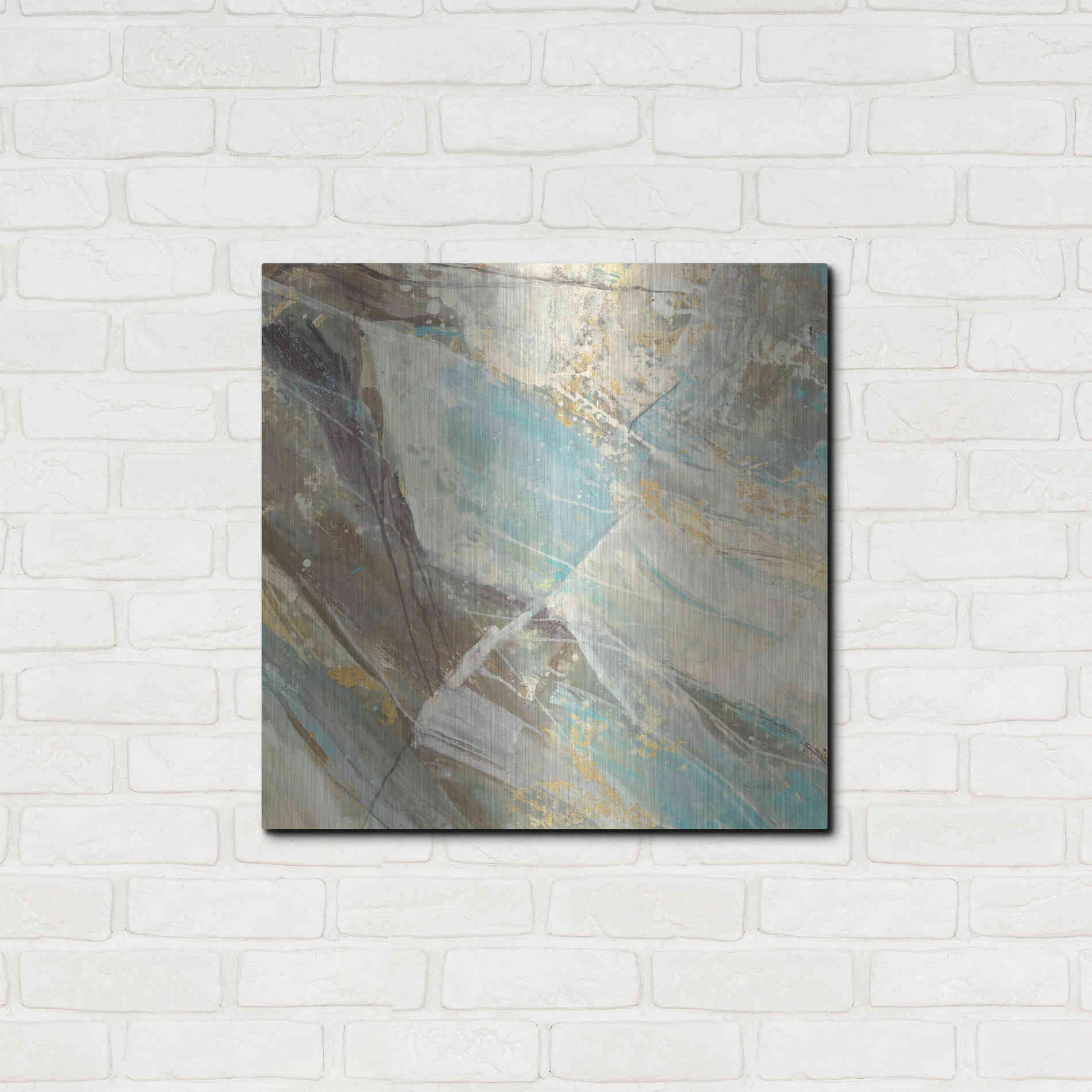 Luxe Metal Art 'Blue Water I' by Albena Hristova, Metal Wall Art,24x24