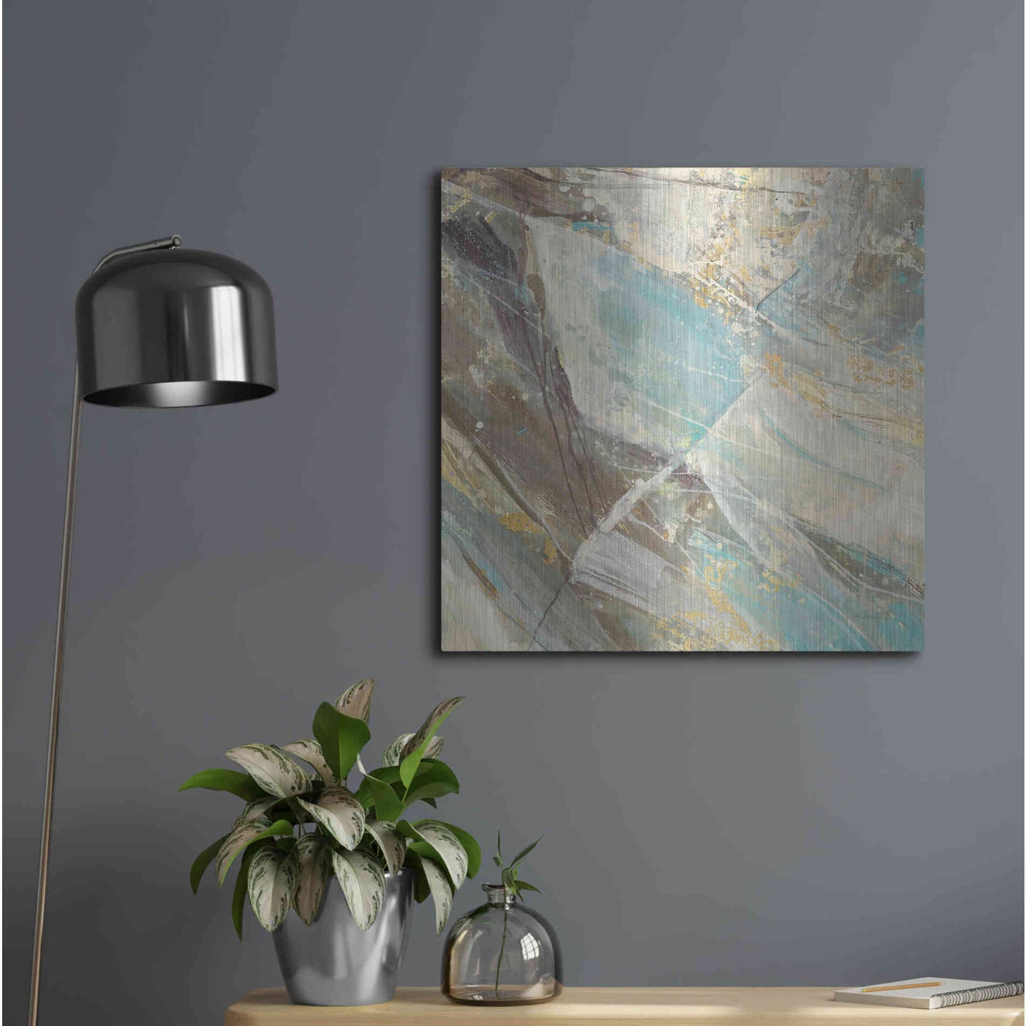 Luxe Metal Art 'Blue Water I' by Albena Hristova, Metal Wall Art,24x24