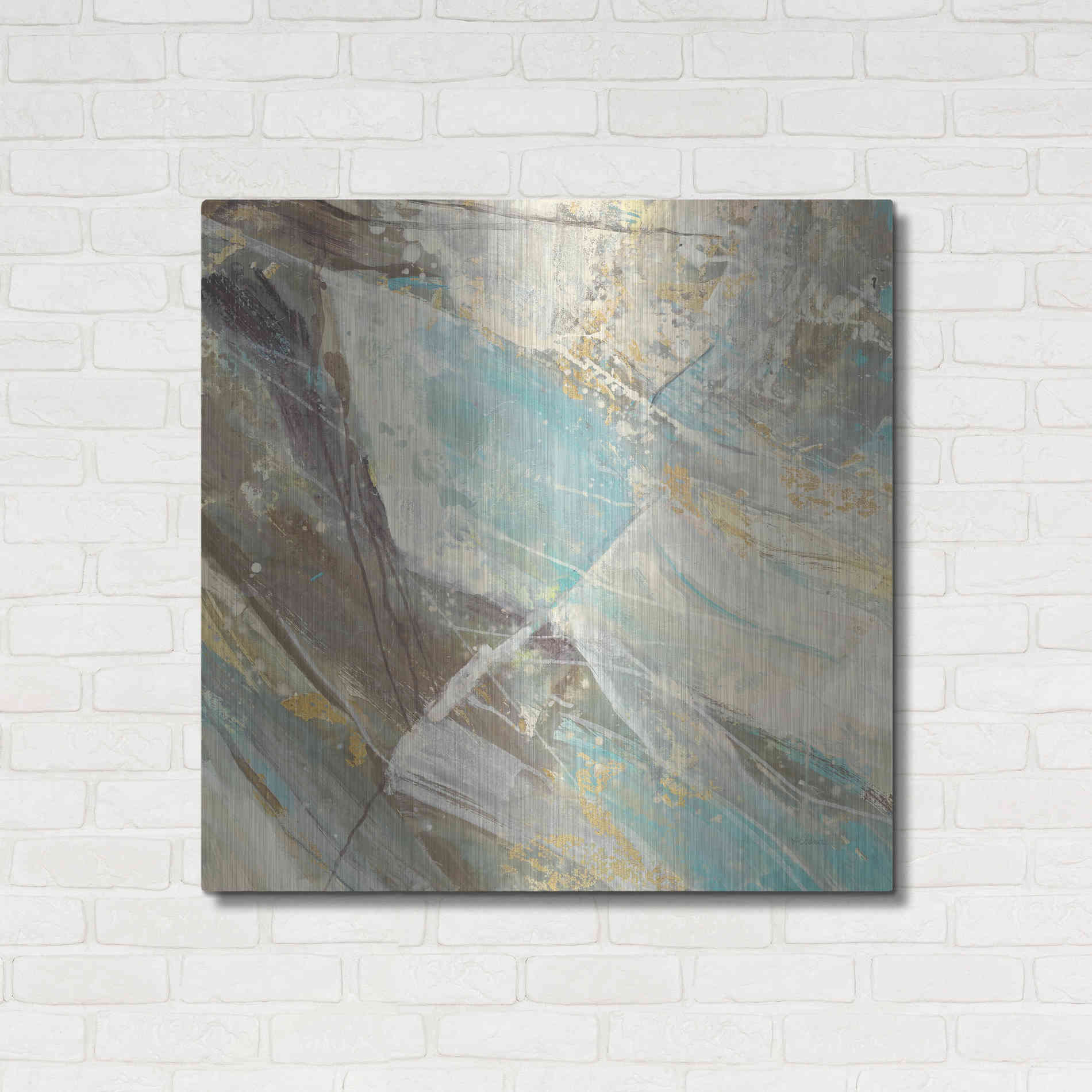 Luxe Metal Art 'Blue Water I' by Albena Hristova, Metal Wall Art,36x36