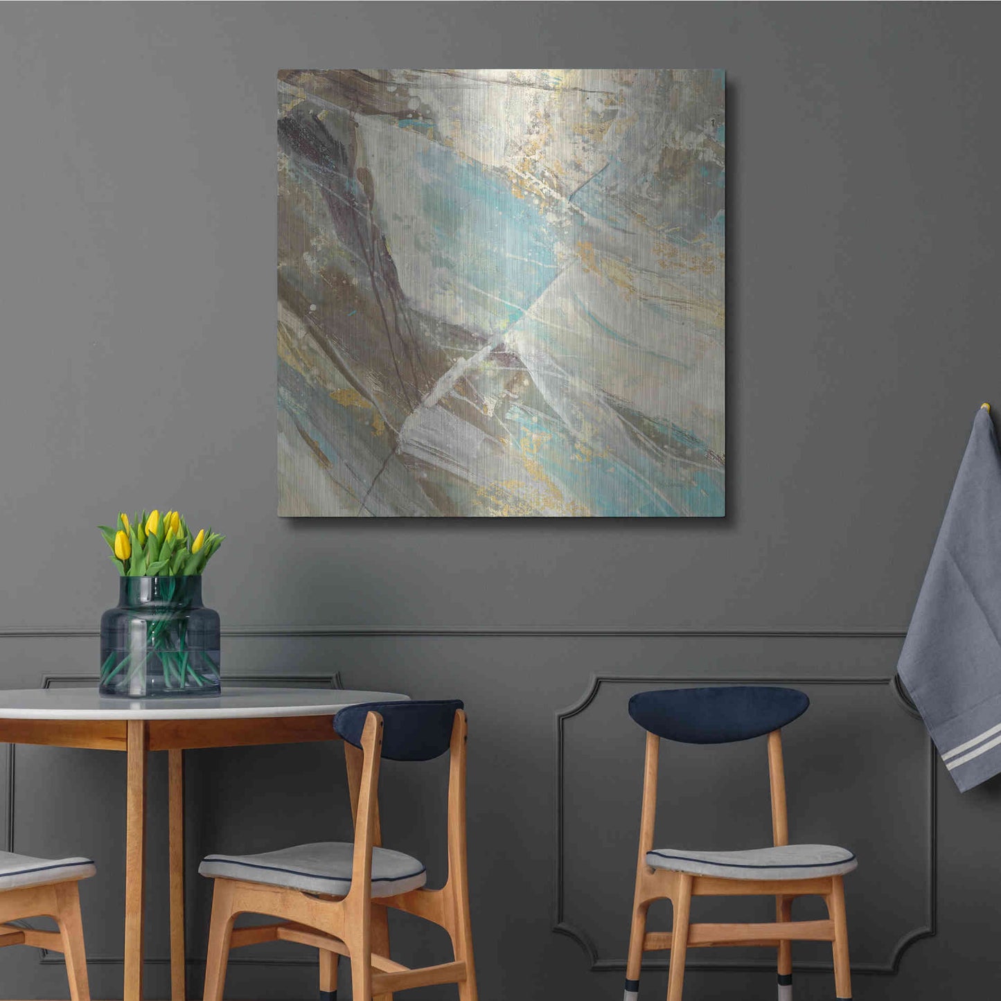 Luxe Metal Art 'Blue Water I' by Albena Hristova, Metal Wall Art,36x36