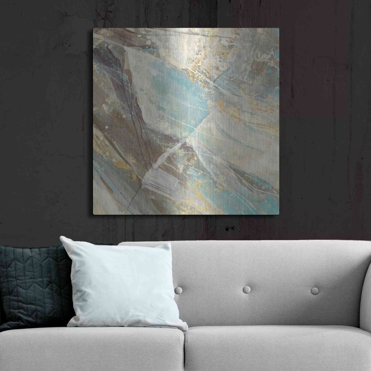 Luxe Metal Art 'Blue Water I' by Albena Hristova, Metal Wall Art,36x36