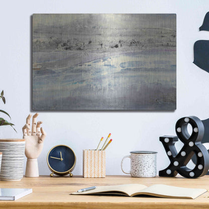 Luxe Metal Art 'Silver Horizon' by Albena Hristova, Metal Wall Art,16x12