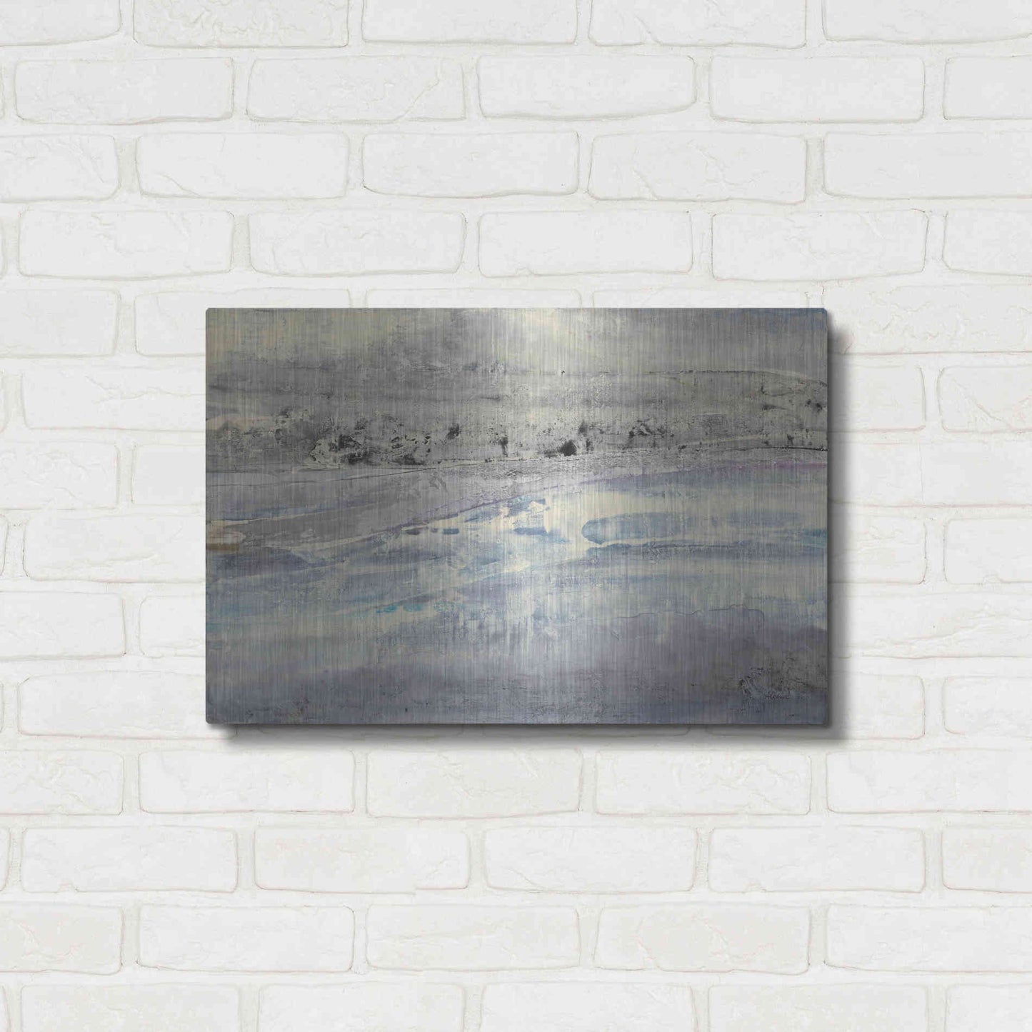 Luxe Metal Art 'Silver Horizon' by Albena Hristova, Metal Wall Art,24x16