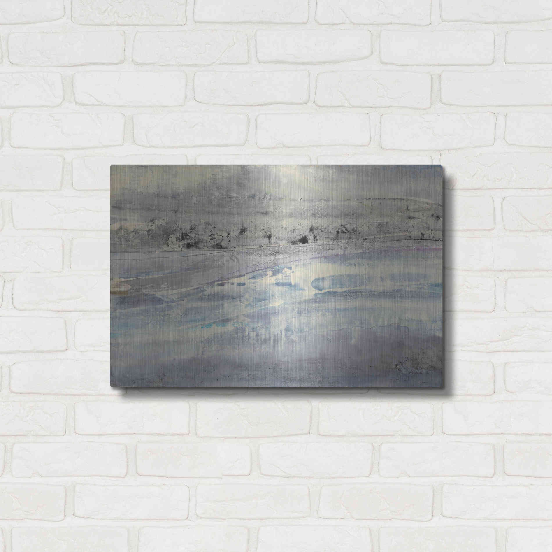Luxe Metal Art 'Silver Horizon' by Albena Hristova, Metal Wall Art,24x16