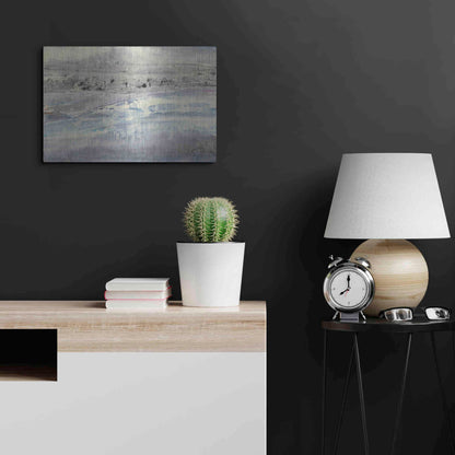 Luxe Metal Art 'Silver Horizon' by Albena Hristova, Metal Wall Art,24x16
