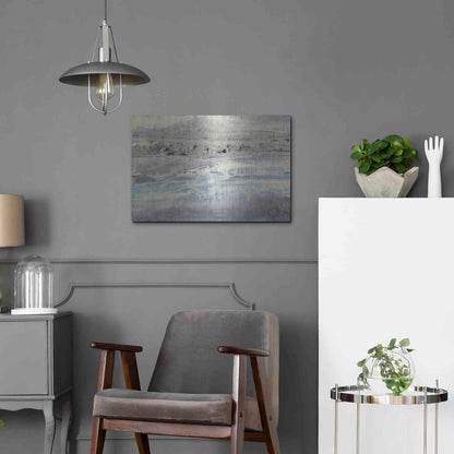 Luxe Metal Art 'Silver Horizon' by Albena Hristova, Metal Wall Art,24x16