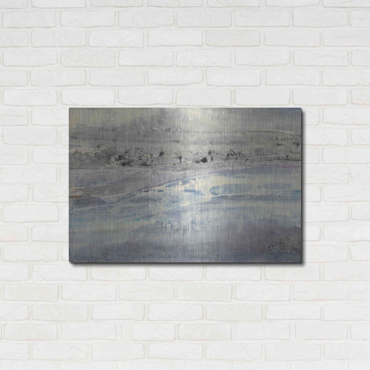 Luxe Metal Art 'Silver Horizon' by Albena Hristova, Metal Wall Art,36x24