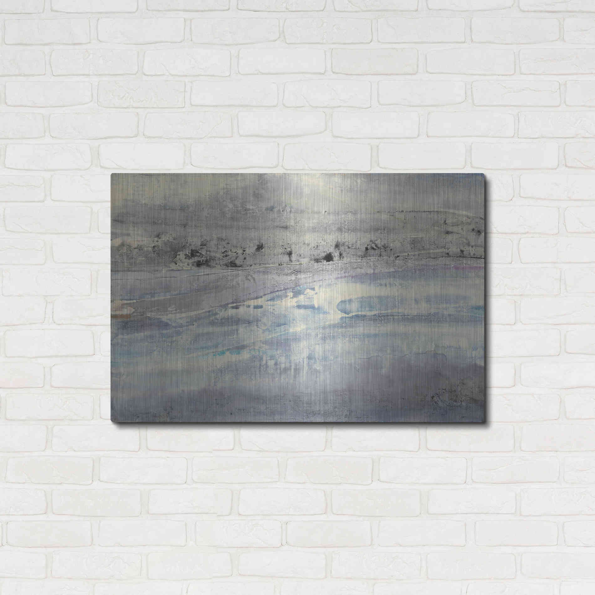 Luxe Metal Art 'Silver Horizon' by Albena Hristova, Metal Wall Art,36x24